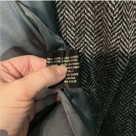 Sears Vintage Tweed Wool Jacket Grey Herringbone Blazer Sportcoat 44T‎ - Picture 9 of 14